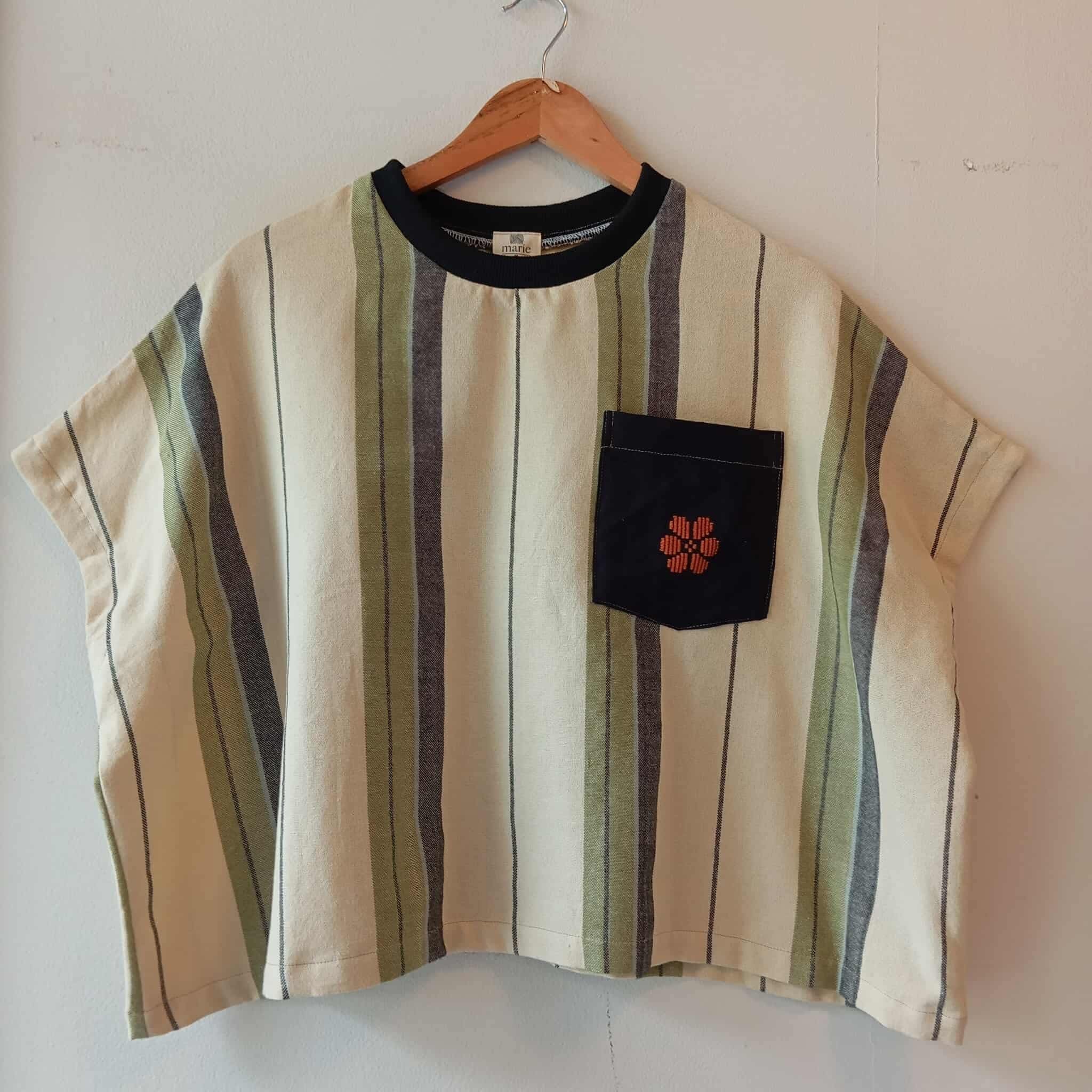 KASIYAHAN: AMARA W/ BLACK FLOWERS POCKET / BLACK COLLAR*