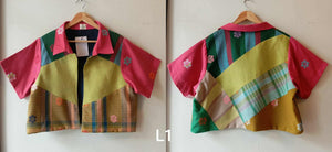 MALAYA COLLECTION: RETASO L1 W/ RED BUD FLOWERS SLEEVES & COLLAR