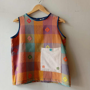 SLEEVELESS: CHARLENE DIAMANTE W/ REED YELLOW MINI BAHAY KUBO POCKET