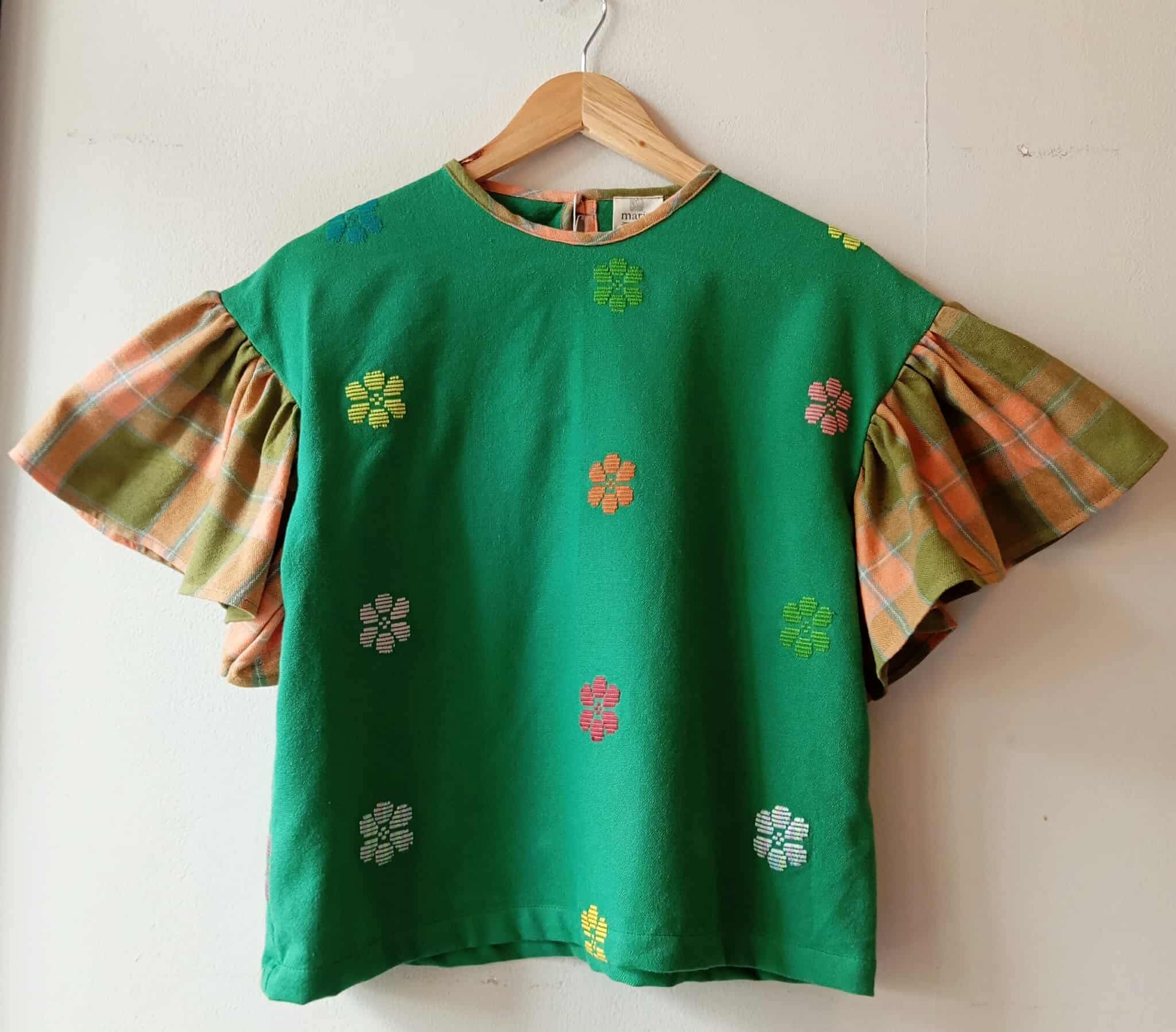 CORAZON: GREEN FLOWERS W/ VICENTA SLEEVES