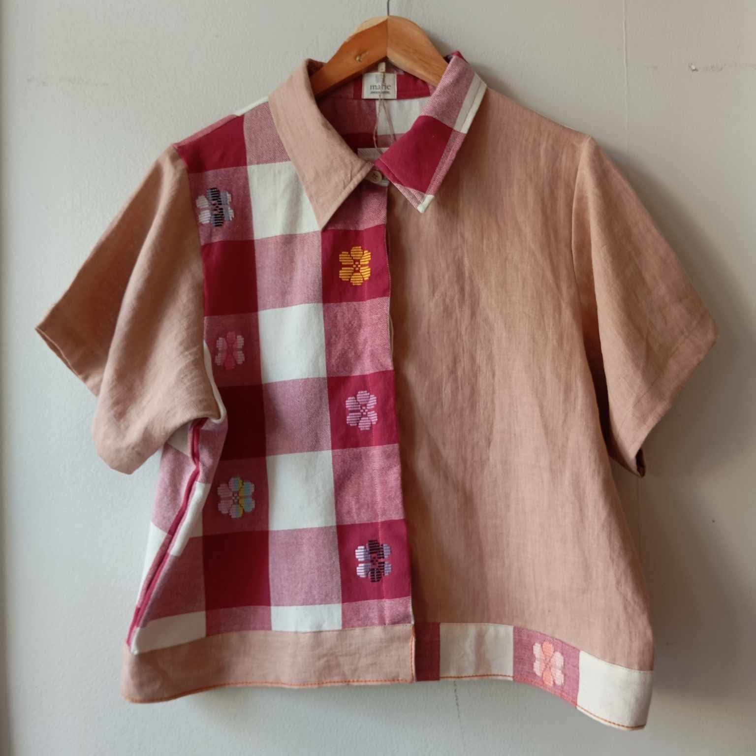 MARIKIT: MIX FELICIA / MISTY ROSE LINEN W/ MISTY ROSE LINEN SLEEVES