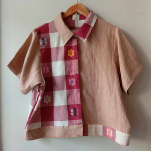 MARIKIT: MIX FELICIA / MISTY ROSE LINEN W/ MISTY ROSE LINEN SLEEVES