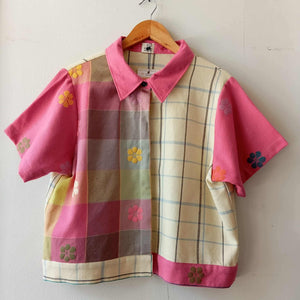 MARIKIT: MIX MICHAELA / MICHELLE W/ PINK FLOWERS SLEEVES & COLLAR