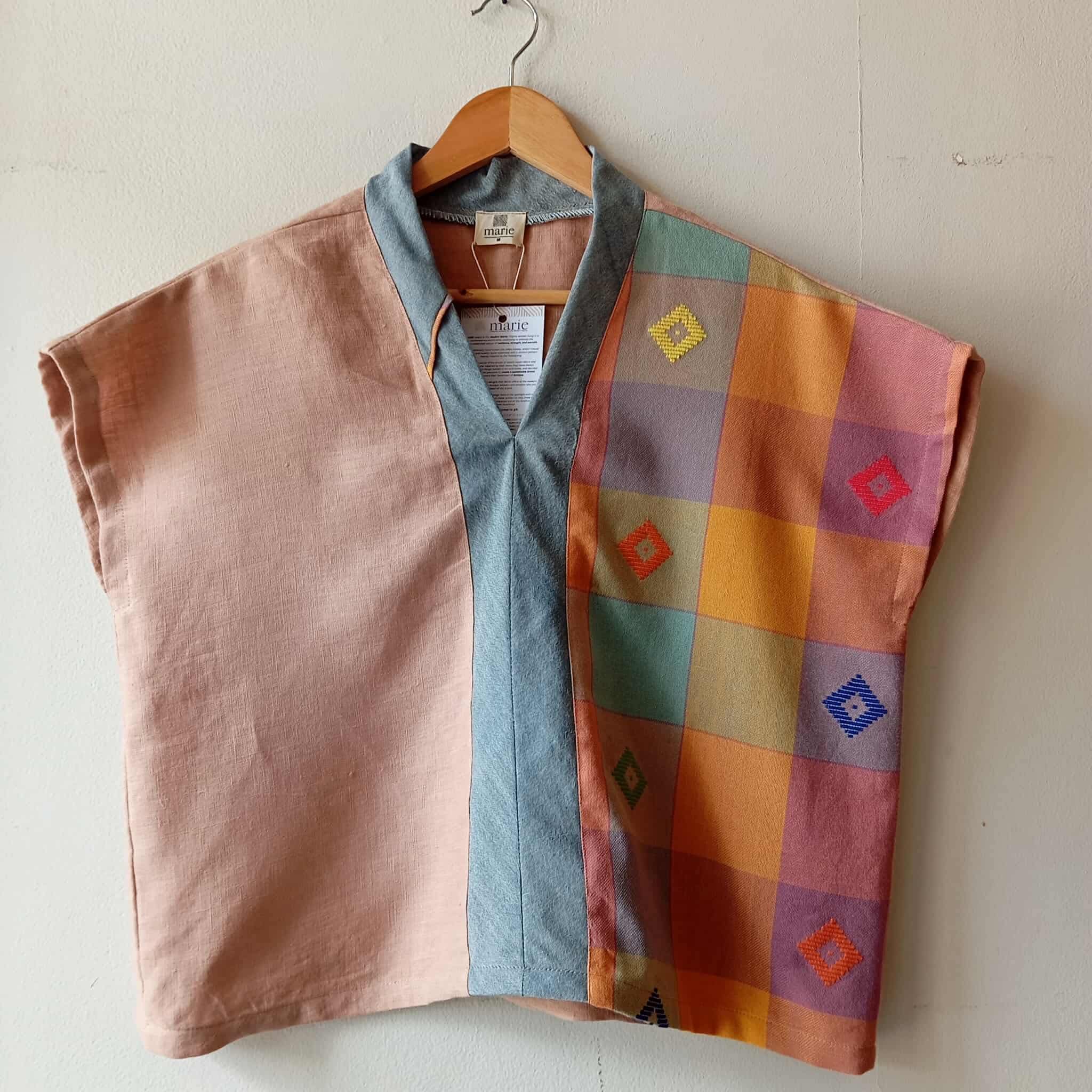 TINGADLAW: MIX MISTY ROSE LINEN / CHARLENE DIAMANTE W/ DENIM POLY BIAS