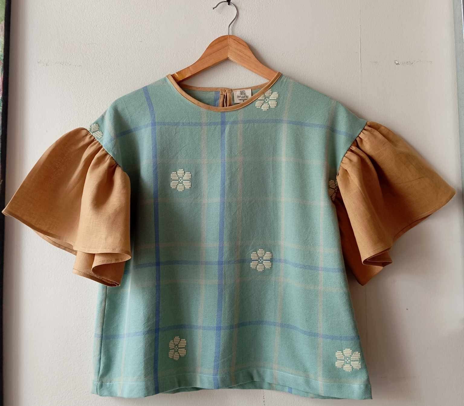 CORAZON: LARA  W/ COPPER BROWN LINEN  SLEEVES
