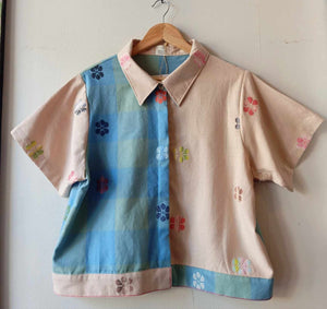 MARIKIT: MIX TINA / SAND FLOWERS W/ SAND FLOWERS SLEEVES & COLLAR