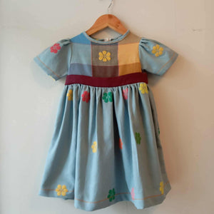LITTLE MARIE: SAMPAGUITA V2 W/ LIGHT DENIM FLOWERS SKIRT & SLEEVES