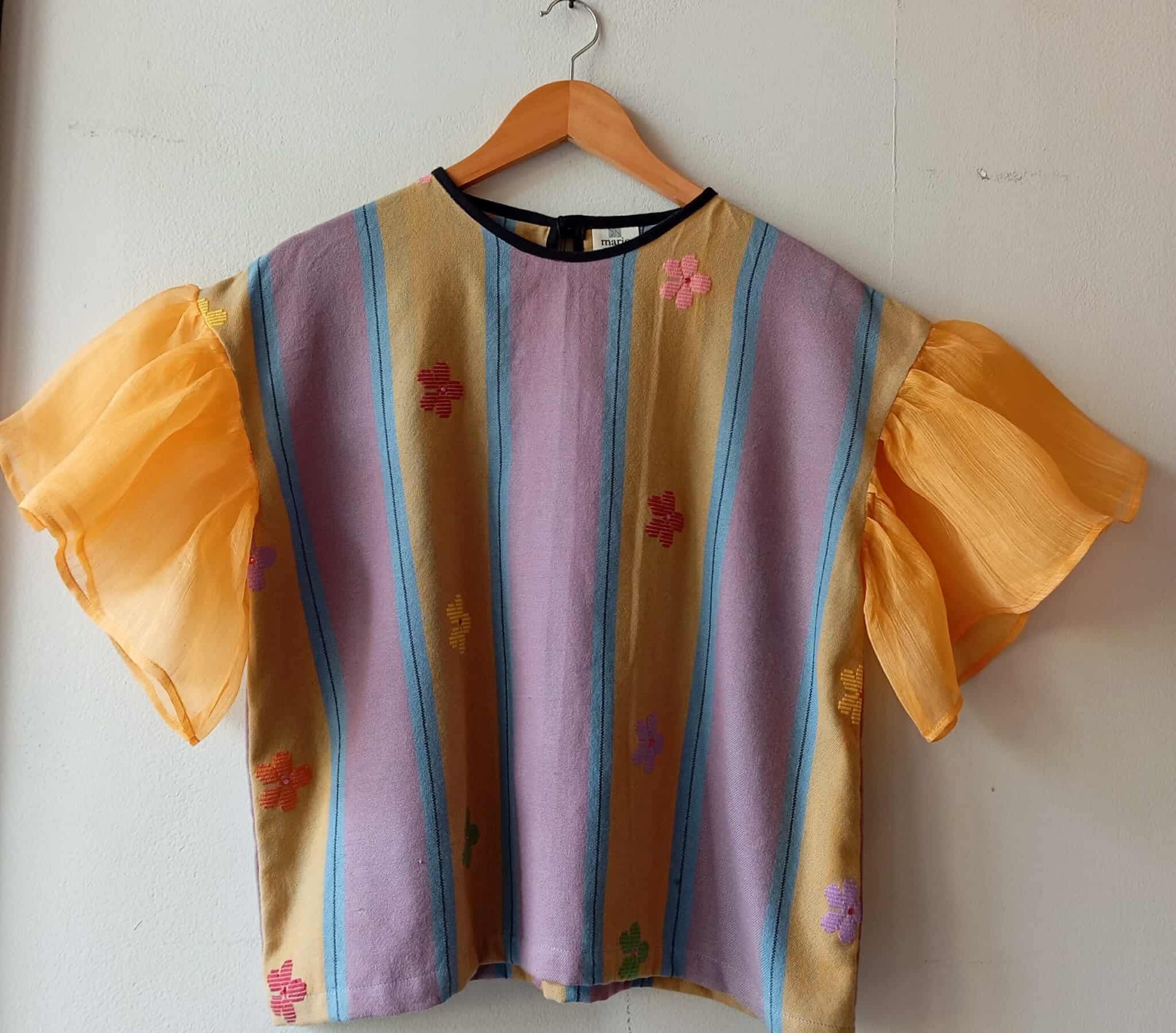 MATAHUM COLLECTION: CORAZON IN ROBERTA W/ CRYSTALS & ORANGE PIÑA SLEEVES