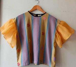 MATAHUM COLLECTION: CORAZON IN ROBERTA W/ CRYSTALS & ORANGE PIÑA SLEEVES