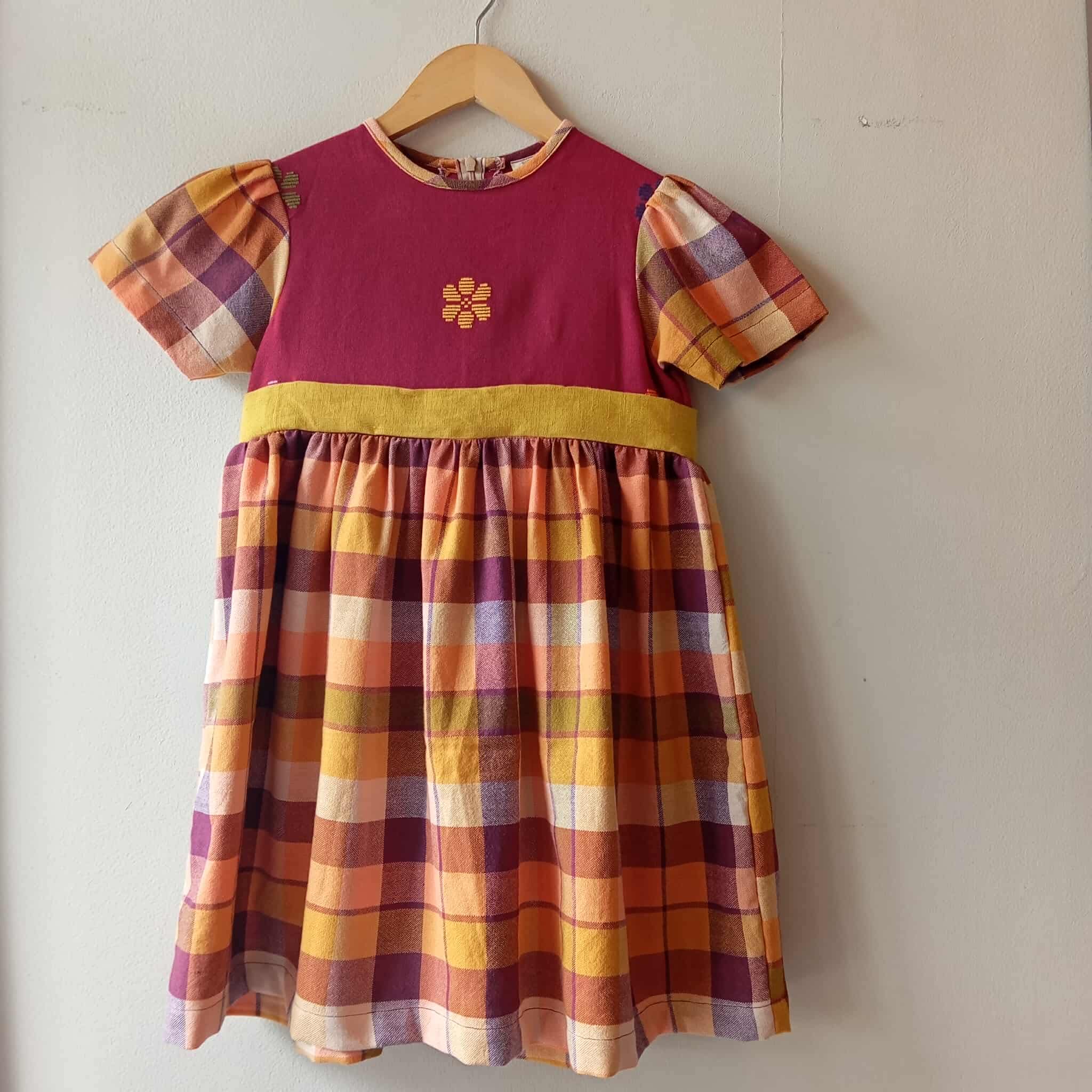 LITTLE MARIE: RED BUD FLOWERS W/ NINA SLEEVES & SKIRT