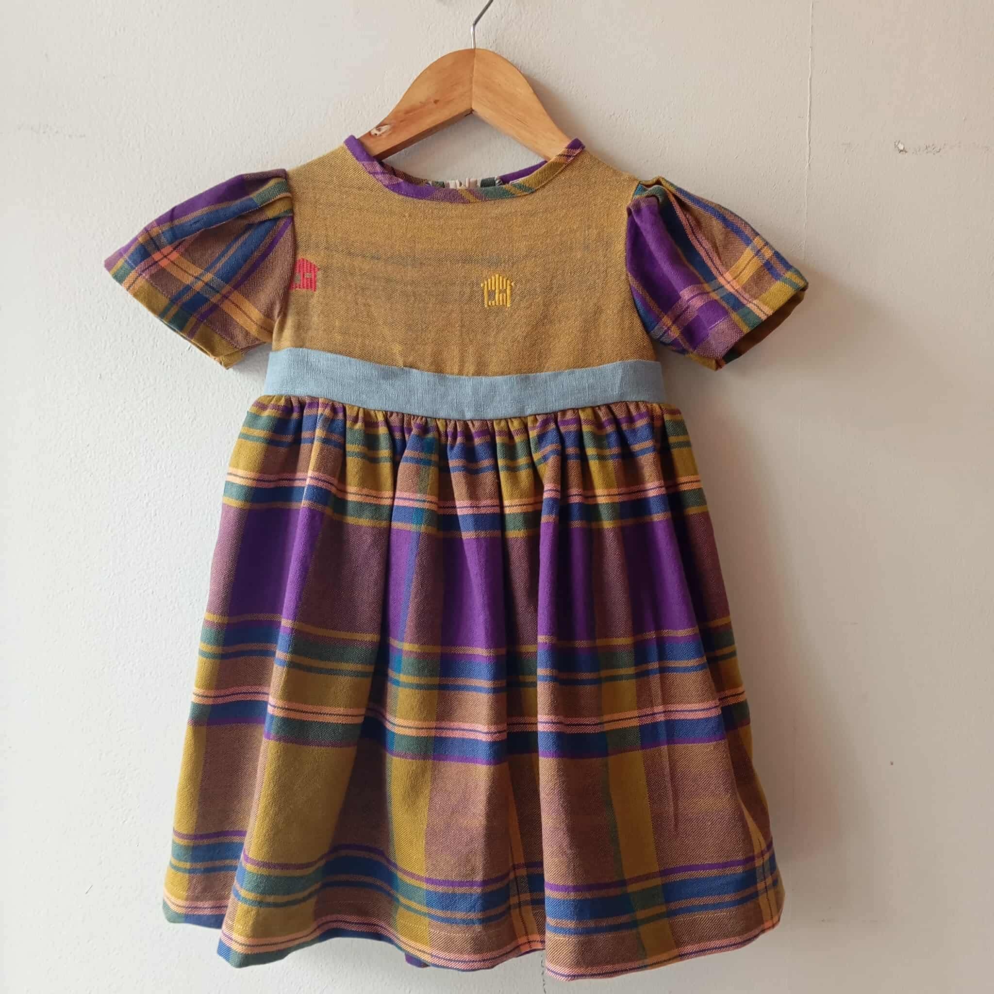 LITTLE MARIE: MUSTARD MINI BAHAY KUBO W/ LILY SLEEVES & SKIRT