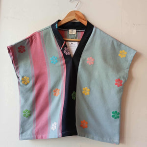 TINGADLAW: mix leticia w/ light denim blue flowers blACK bias