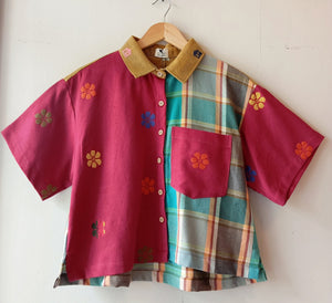 MAKULAY: MIX RED BUD FLOWERS / RACHELLE V2 W/ RED BUD FLOWERS POCKET & SLEEVES