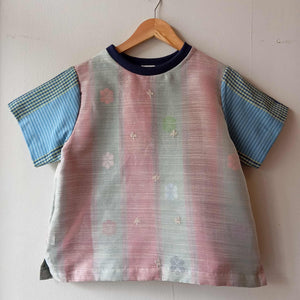 MATAHUM COLLECTION: PAMANA V2 PINA BARONG W/ LETICIA SHEER/ JOHANNA SLEEVES AND NAVY BLUE COLLAR