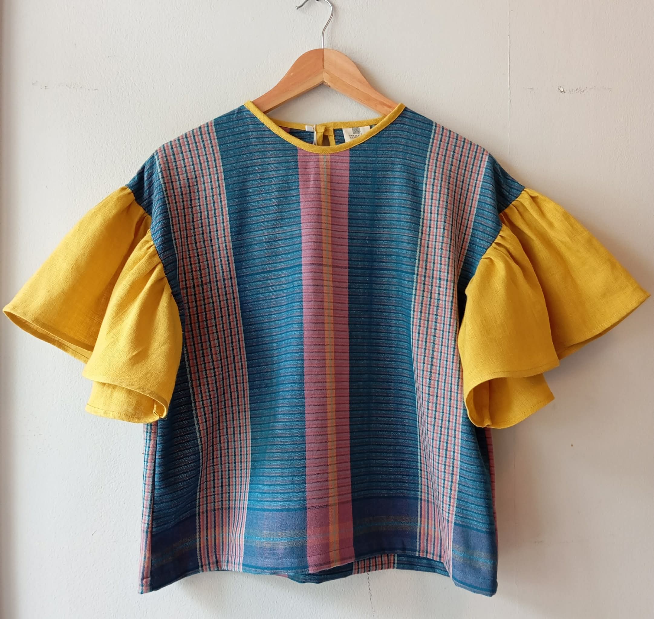 CORAZON: JILLIAN W/ MIMOSA YELLOW LINEN SLEEVES
