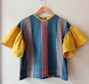 CORAZON: JILLIAN W/ MIMOSA YELLOW LINEN SLEEVES