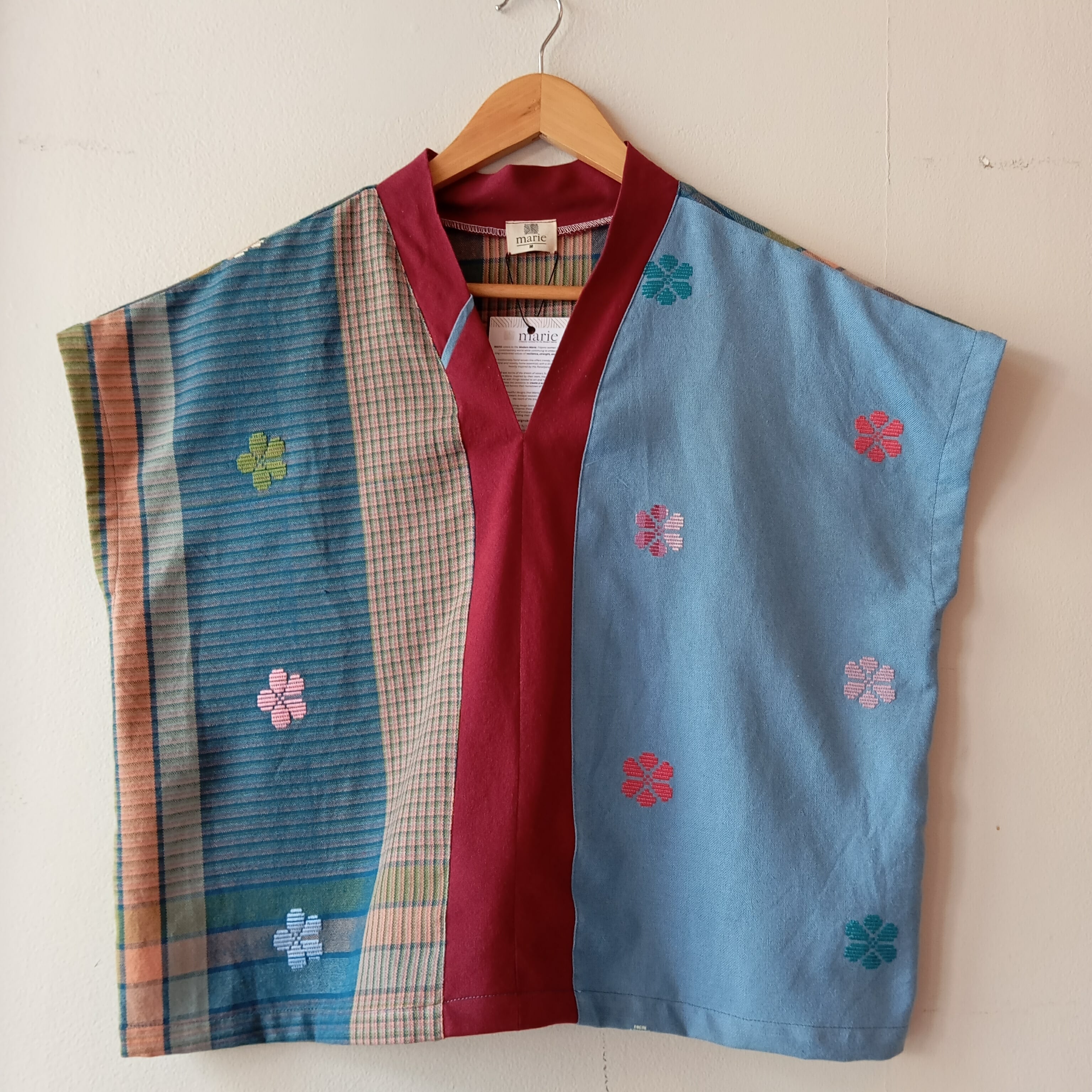 TINGADLAW: MIX JULIANA FLOWERS / BLUE FLOWERS W/ MAROON POLY BIAS