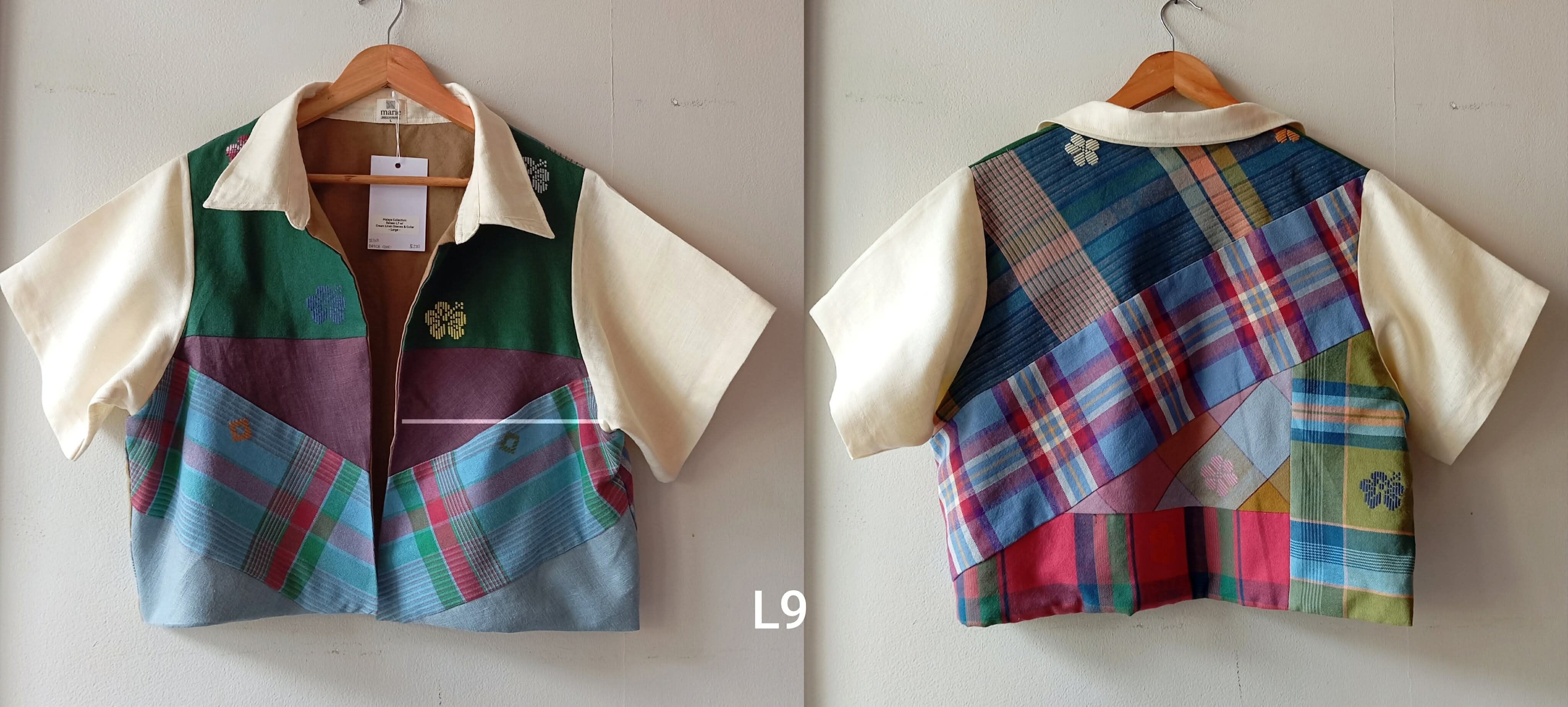 MALAYA: RETASO L9 W/ CREAM LINEN SLEEVES & COLLAR