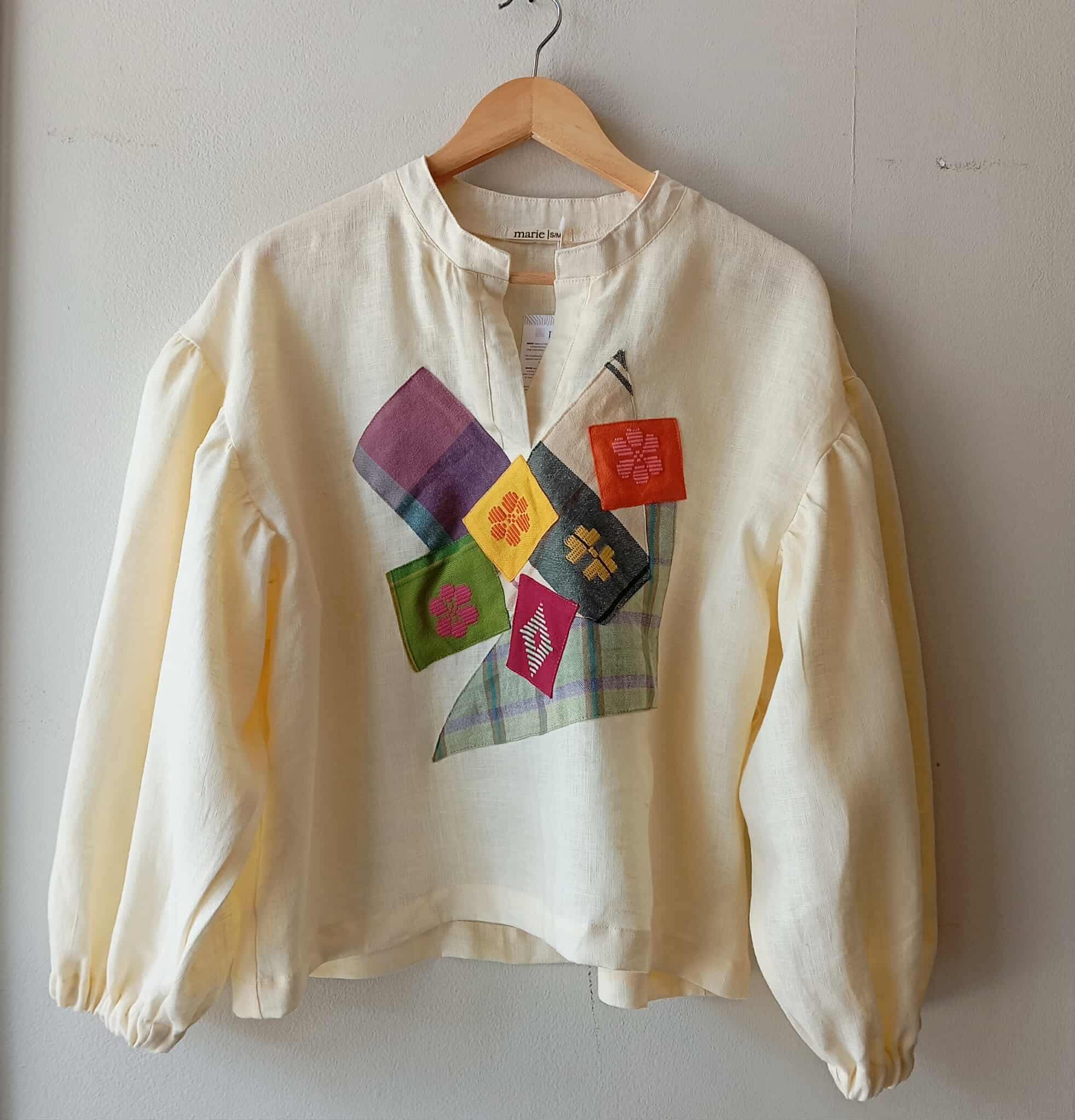 MADAYAW: CREAM LINEN W/ PATCHES