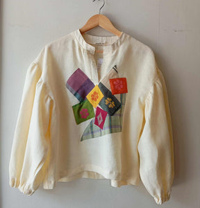 MADAYAW: CREAM LINEN W/ PATCHES