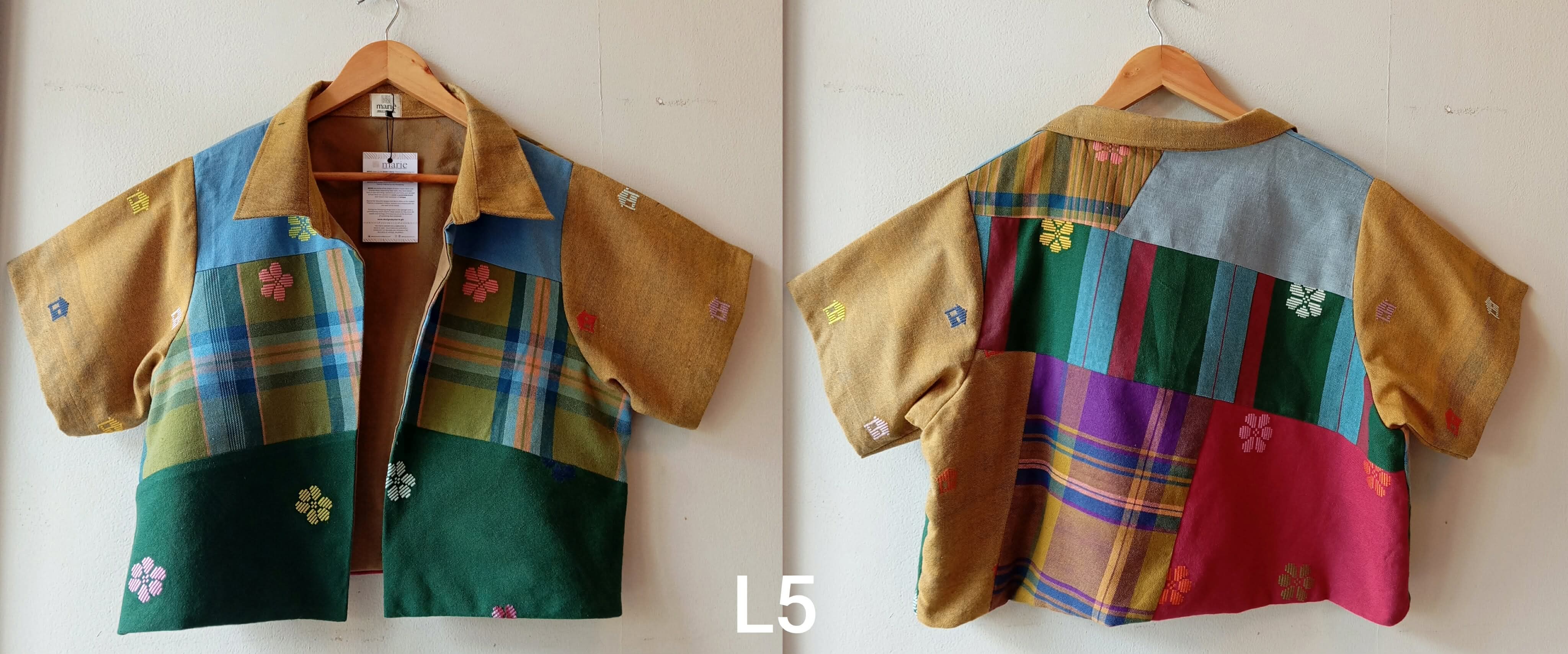 MALAYA: RETASO L5 W/ MUSTARD BAHAY KUBO SLEEVES & COLLAR