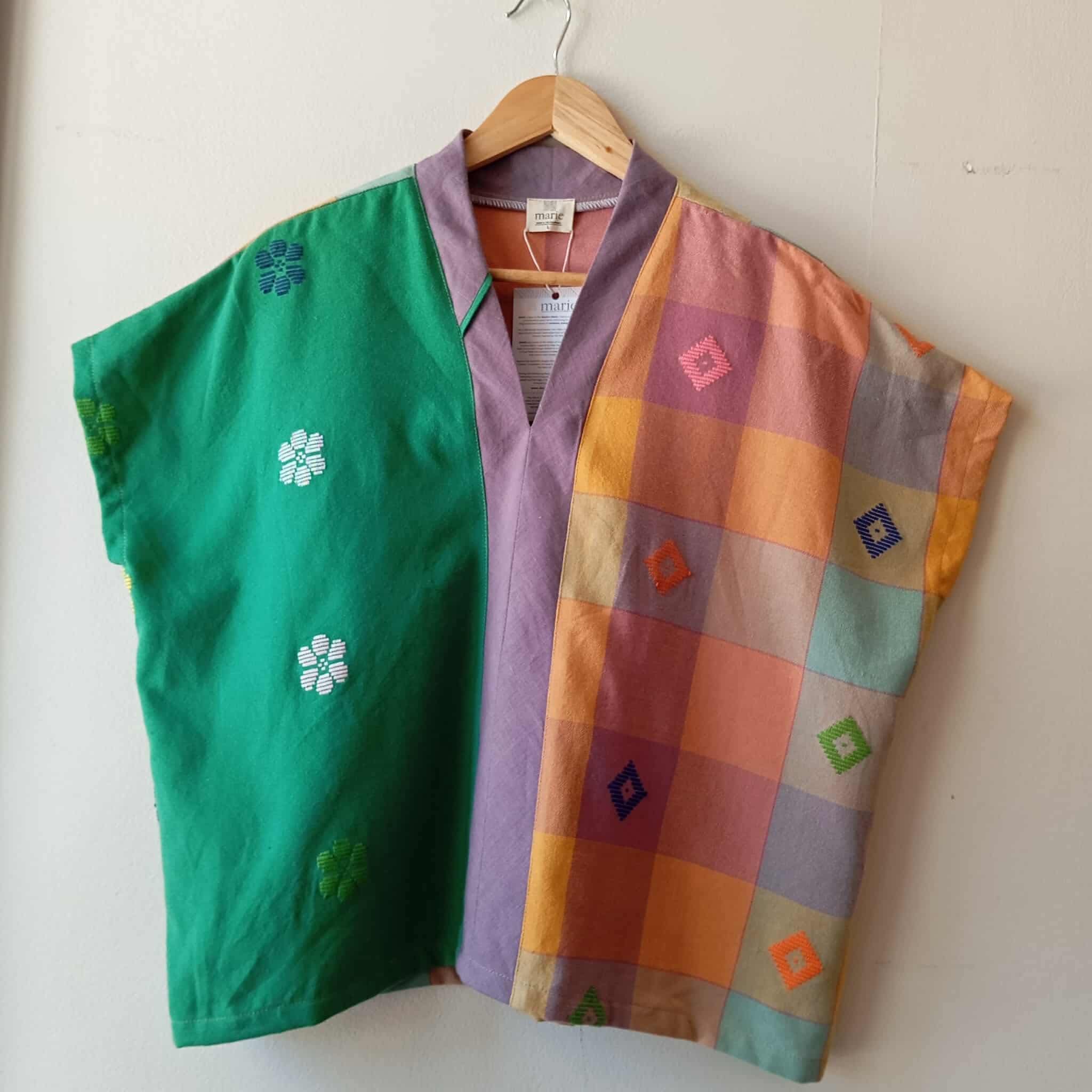 TINGADLAW: MIX GREEN FLOWERS / CHARLENE DIAMANTE W/ SEAFOG LINEN BIAS