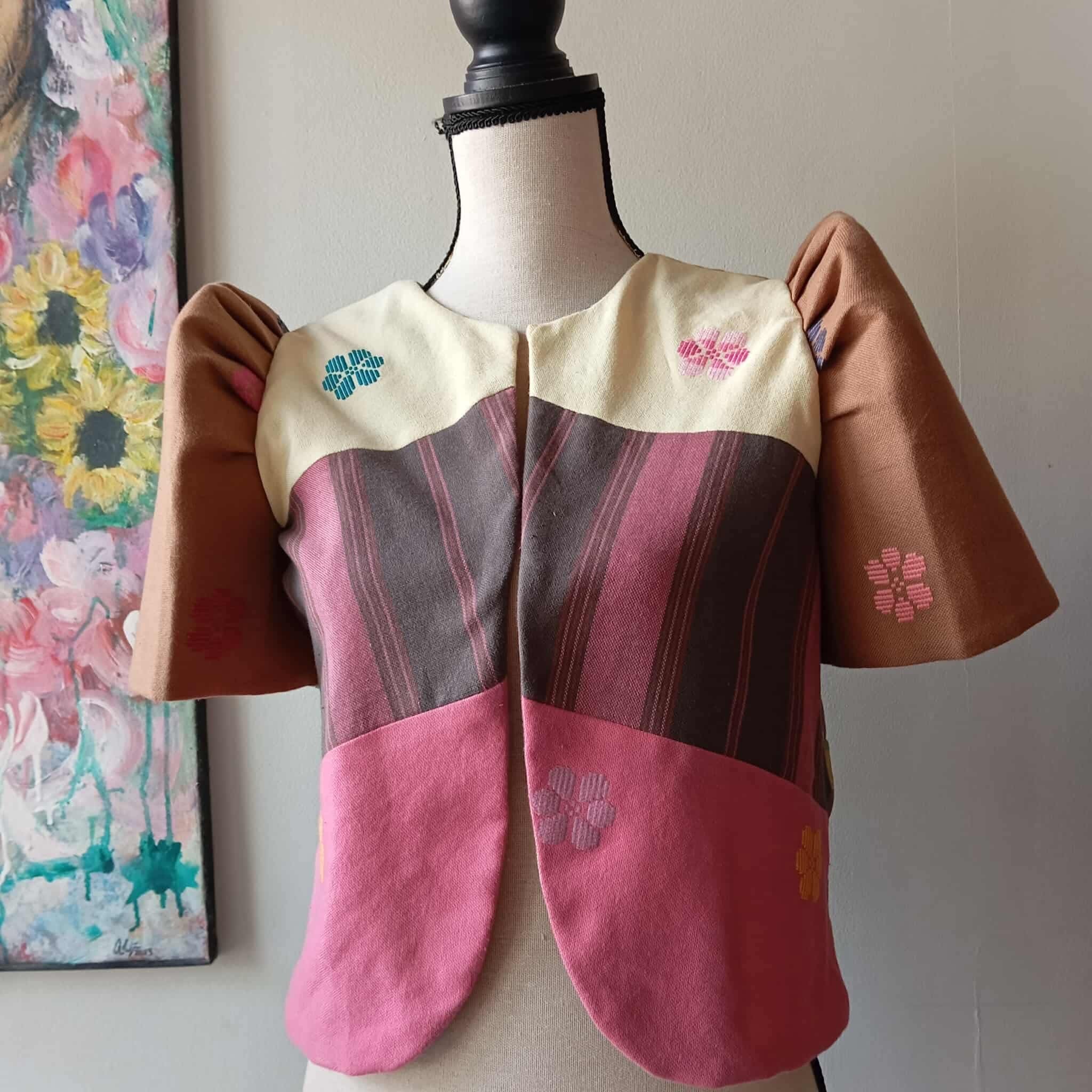BOLERO: RETASO S22 W/ BROWN FLOWERS SLEEVES