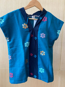 TINGADLAW: BLUE GREEN FLOWERS FULL/ BLACK BK BIAS