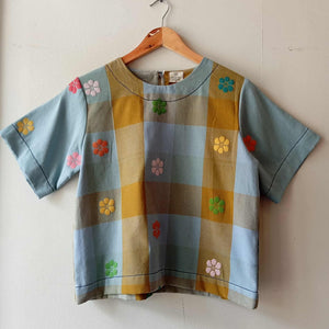 CLASSIC V2: AMINA W/ LIGHT DENIM BLUE FLOWERS SLEEVES