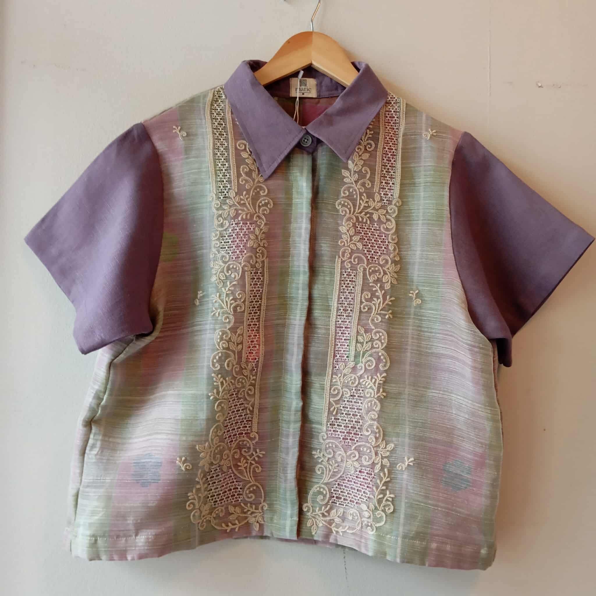MATAHUM MARIKIT: MARIKIT IN PIÑA BARONG W/ PAULA SHEER / SEAFOG LINEN SLEEVES & COLLAR