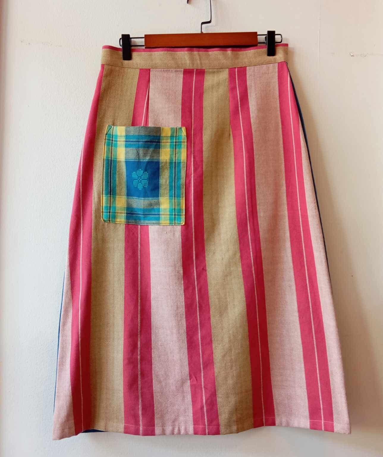 SKIRT MIDI:  INOCENCIA V2 W/ SELINA POCKET ( NAVY BLUE POLY BACK )*