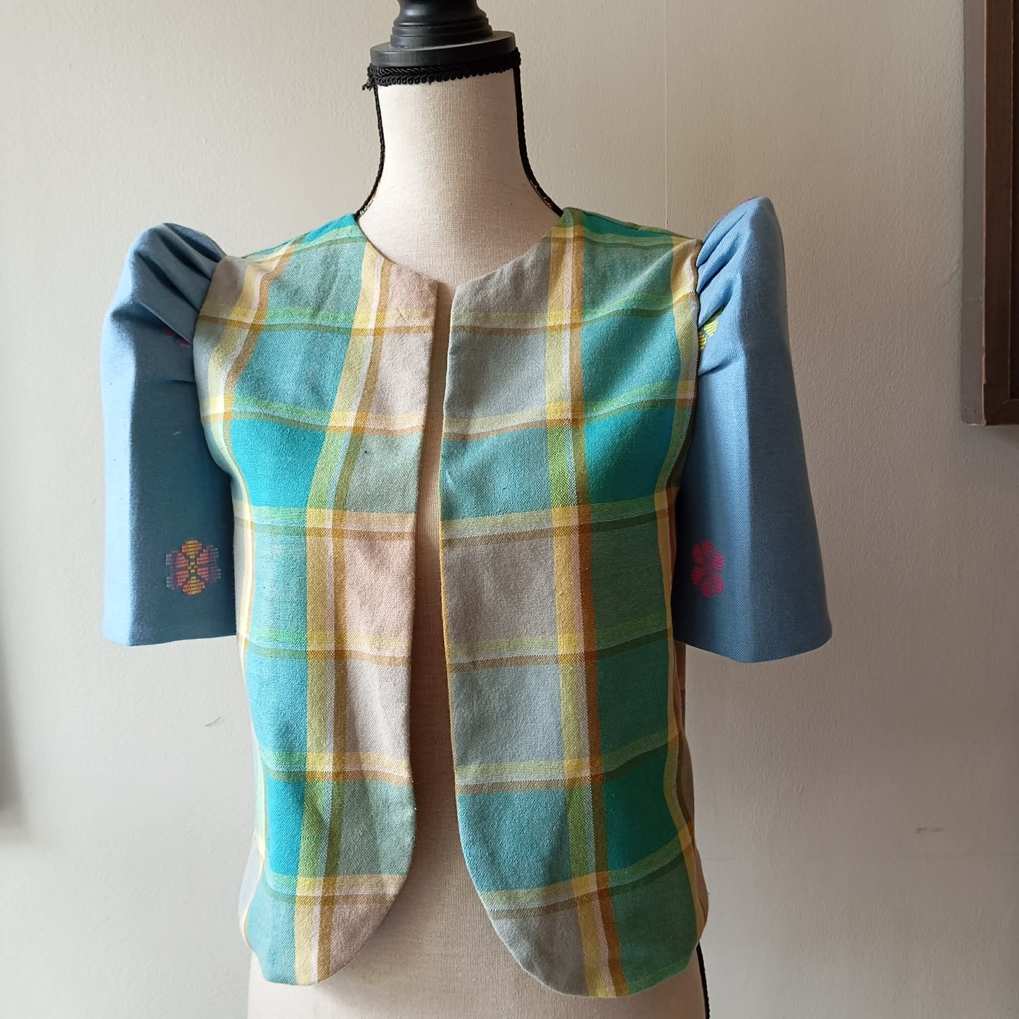 BOLERO: RACHELLE V1 FULL W/ BLUE FLOWERS SLEEVES