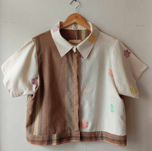 MARIKIT: MIX RONA V2 / WHITE FLOWERS W/ WHITE FLOWERS SLEEVES & COLLAR