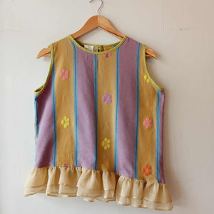 MAGANDA COLLECTION: ROBERTA W/  LIGHT BROWN PIÑA RUFFLES