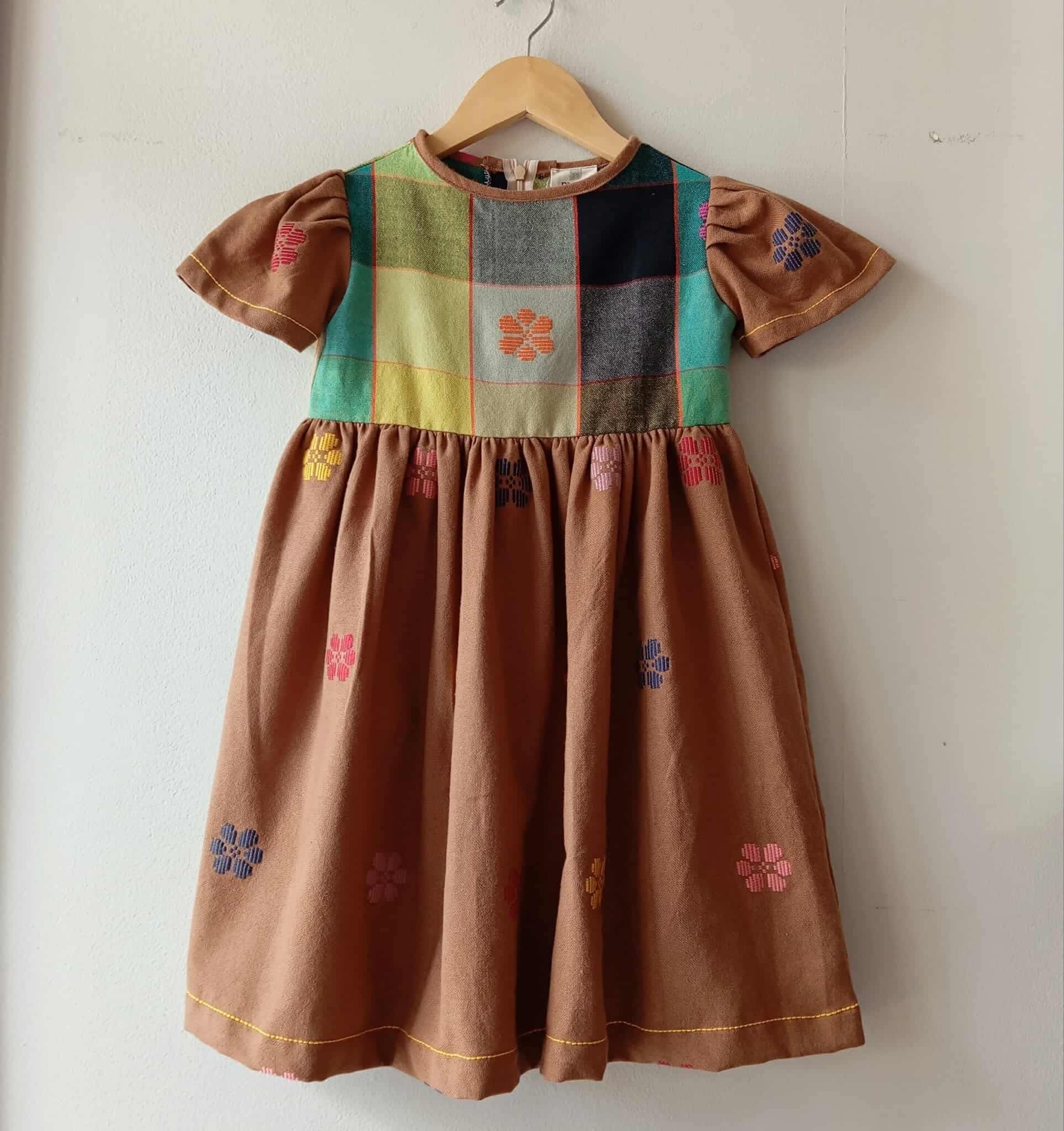 LITTLE MARIE: AMELIA W/ NEW BROWN FLOWERS SKIRT & SLEEVES*