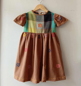 LITTLE MARIE: AMELIA W/ NEW BROWN FLOWERS SKIRT & SLEEVES*