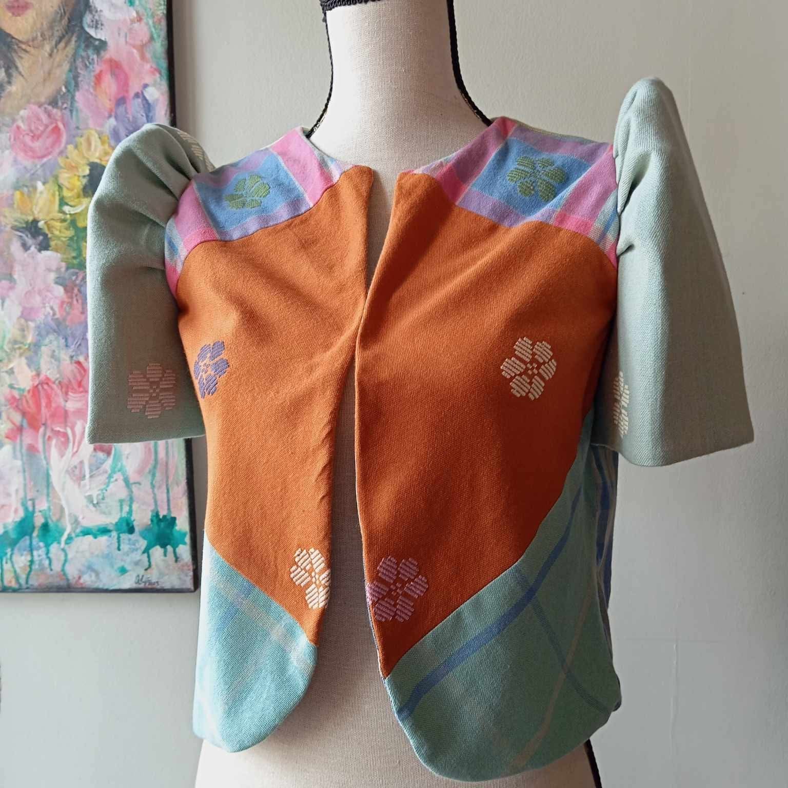 BOLERO: RETASO S18 W/ CELADON FLOWERS SLEEVES