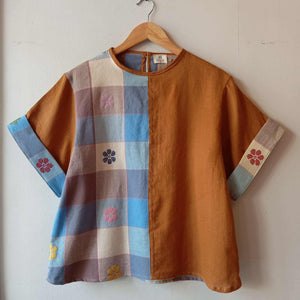 MASIGLA: MIX SAMPAGUITA / CATHAY SPICE LINEN W/ CATHAY SPICE LINEN SLEEVES *