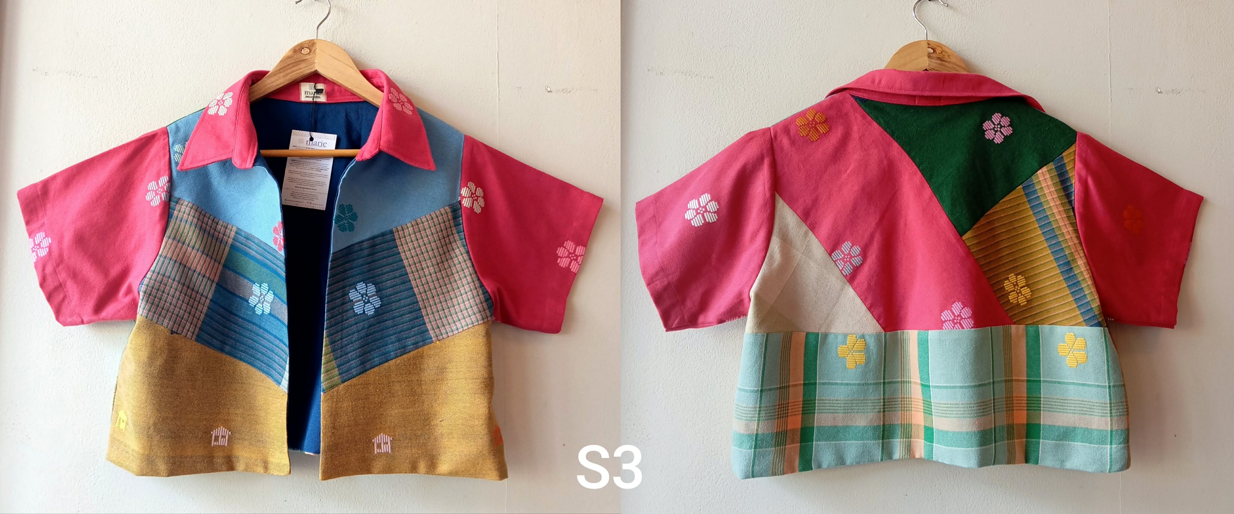 MALAYA: RETASO S3 W/ RED FLOWERS SLEEVES & COLLAR