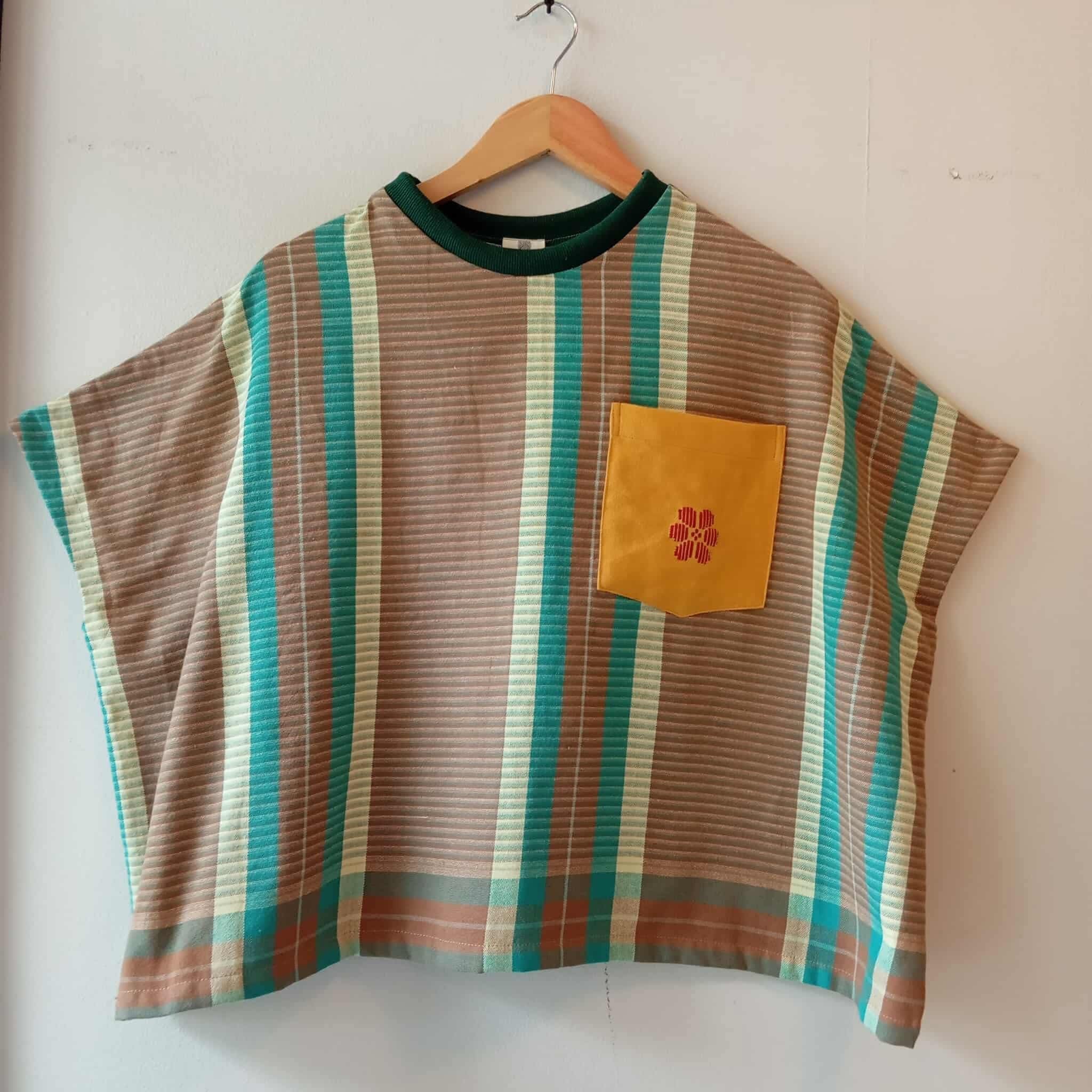 KASIYAHAN: RODA W/ MUSTARD FLOWERS POCKET / GREEN COLLAR*
