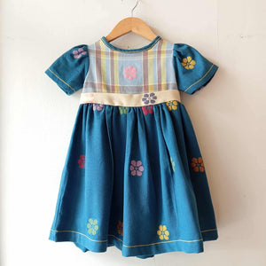 LITTLE MARIE: MARIA V2 W/ DARK TEAL FLOWERS SKIRT & SLEEVES