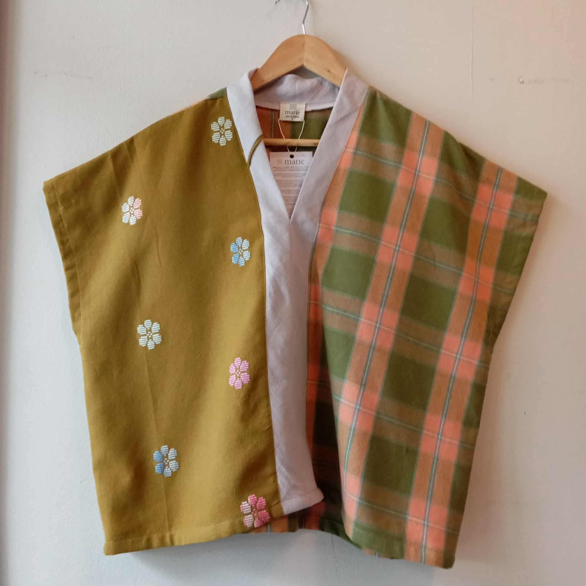 TINGADLAW: MIX NEW OLIVE FLOWERS / VICENTA W/ PALE LILAC LINEN BIAS