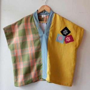 TINGADLAW: MIX VICENTA / MIMOSA YELLOW LINEN W/ FLOWERS PATCHES / DENIM POLY BIAS