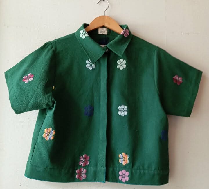 MARIKIT: DARK GREEN FLOWERS FULL