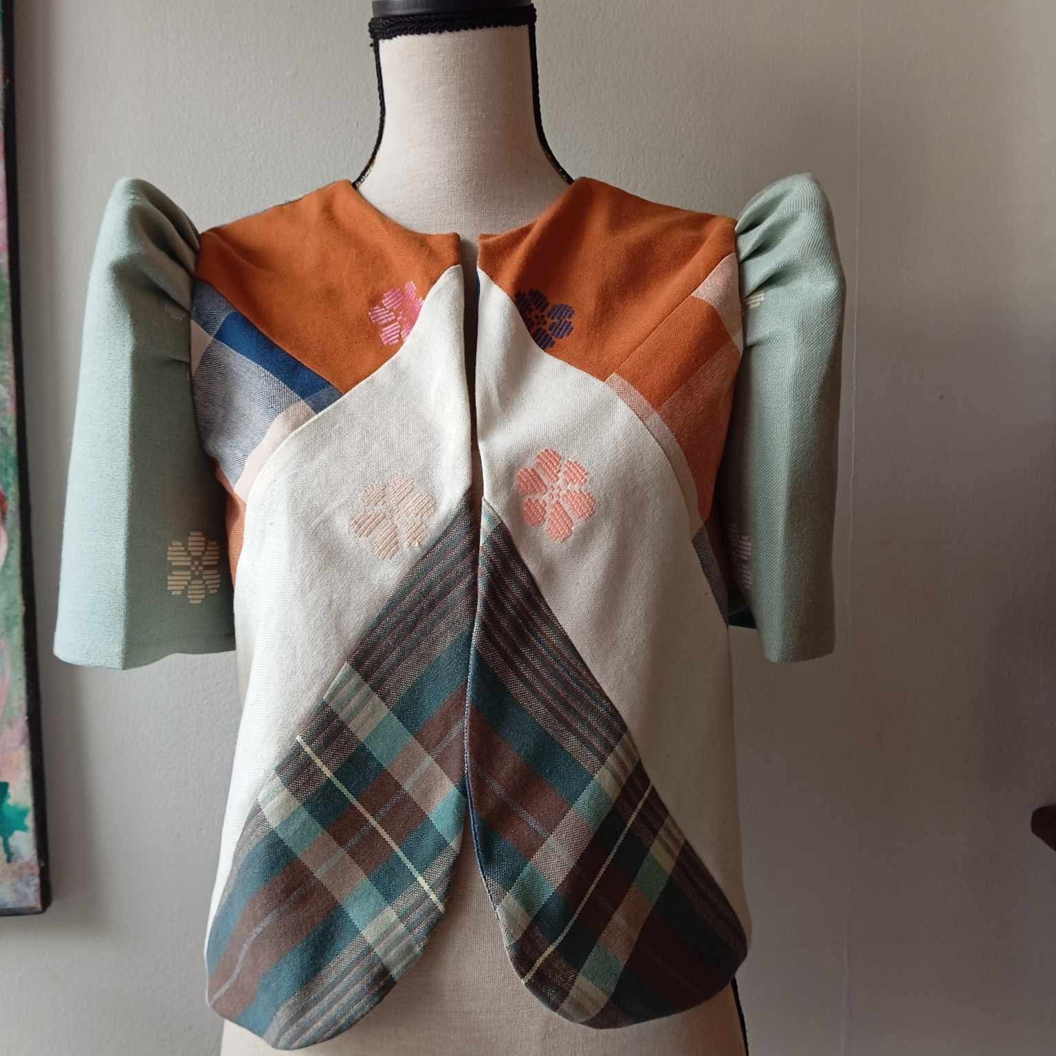 BOLERO: RETASO M36 W/ CELADON FLOWERS SLEEVES