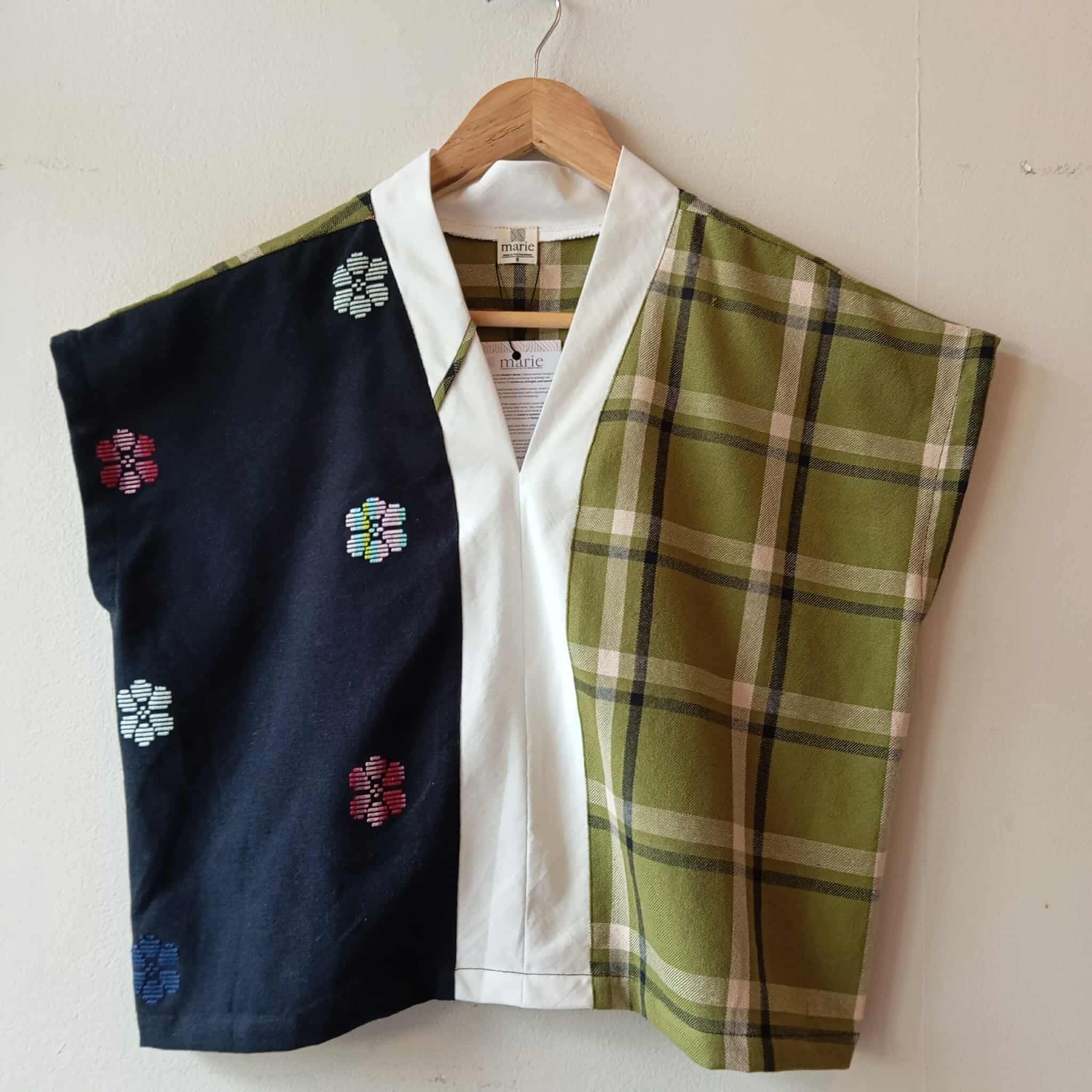 TINGADLAW: MIX BLACK FLOWERS / ELOISA W/ WHITE LINEN BIAS