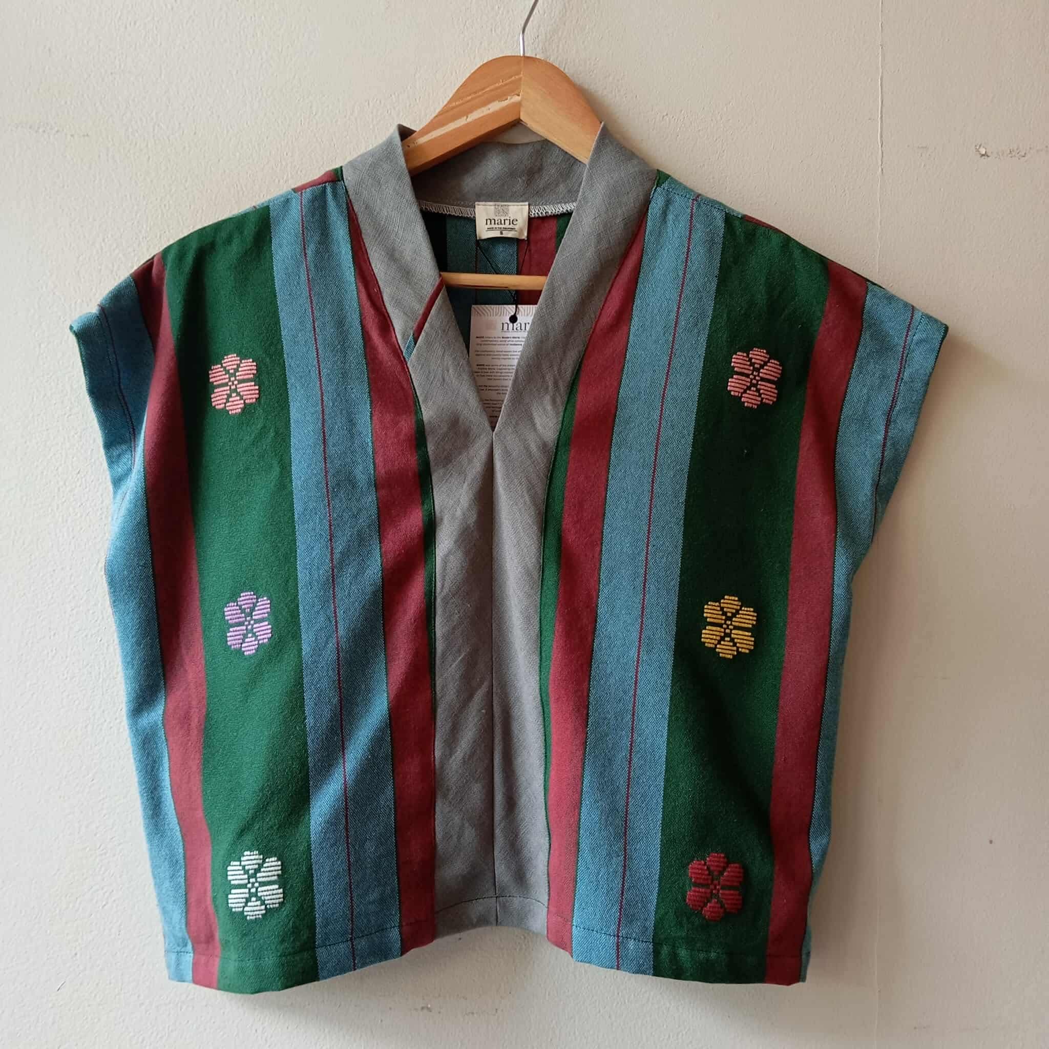 TINGADLAW: LIA FLOWERS FULL W/ GREY LINEN BIAS