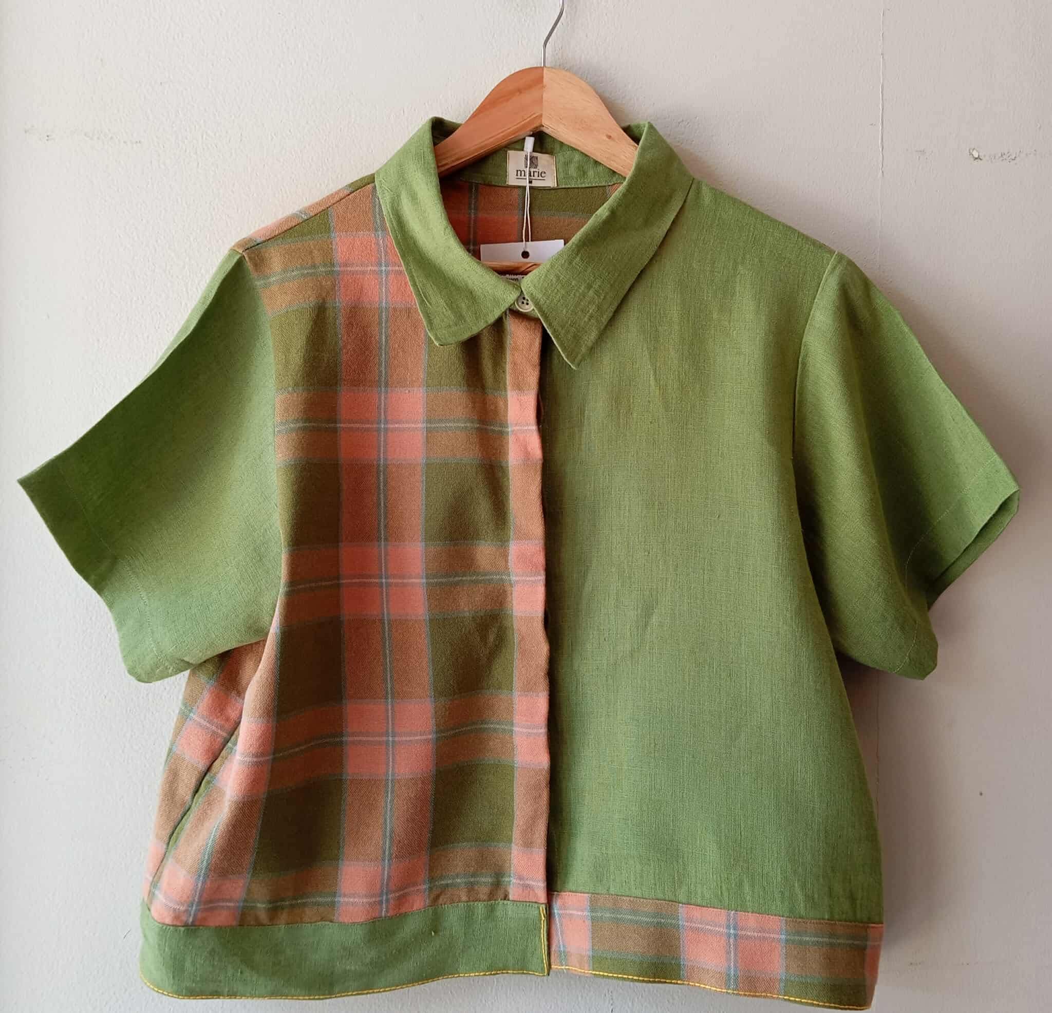 MARIKIT: MIX VICENTA / HERBAL GREEN W/ HERBAL GREEN LINEN SLEEVES*