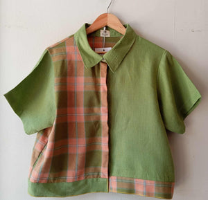 MARIKIT: MIX VICENTA / HERBAL GREEN W/ HERBAL GREEN LINEN SLEEVES*