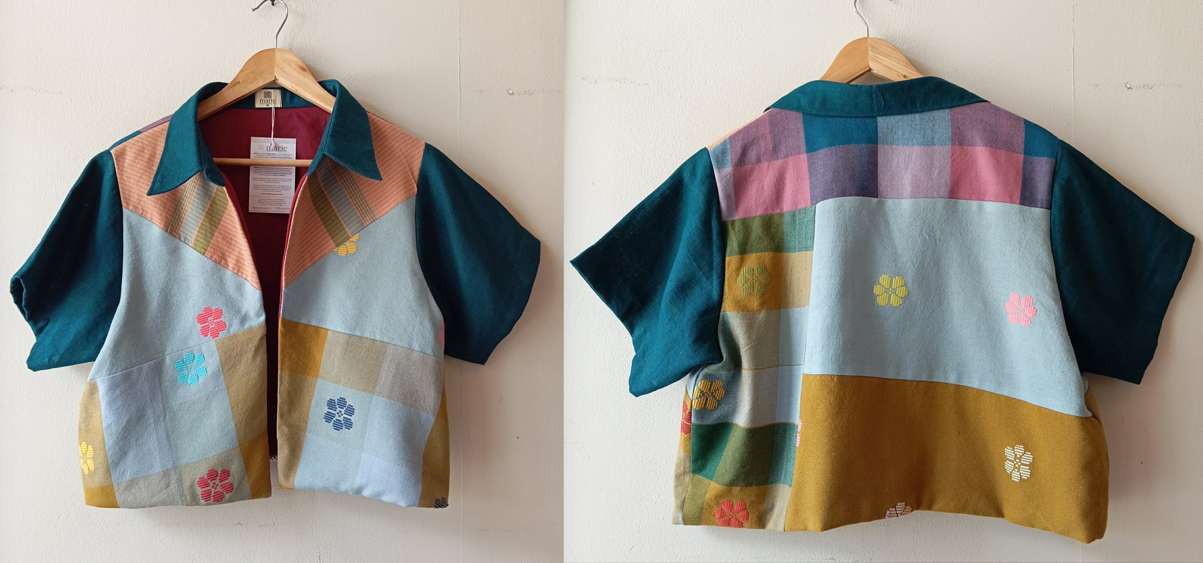MALAYA: RETASO M1 W/ LYONS BLUE LINEN SLEEEVES & COLLAR